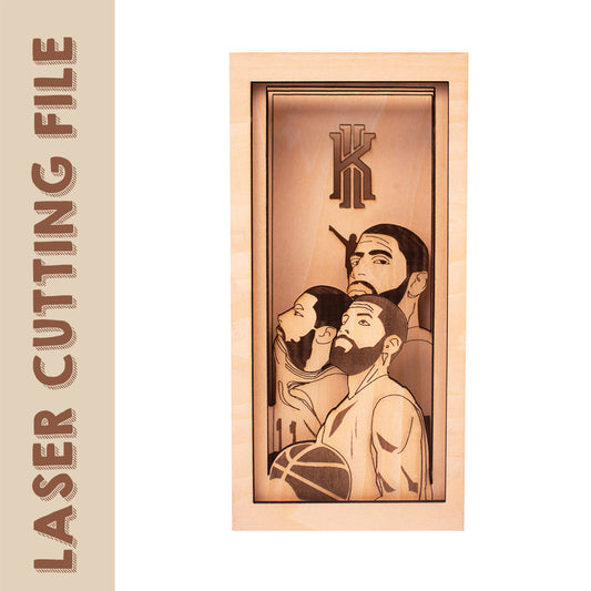 Arquivo de corte a laser para caixa de luz multicamadas do NBA Dallas Mavericks Kyrie Andrew Irving - Artesanato faça você mesmo para fãs de basquete