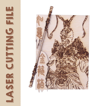 Black Myth: Wukong Ruyi Jingu Bang with Monkey King Laser Cutting File - DIY Mythical Weapon Art 