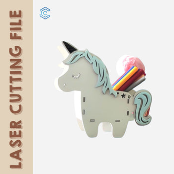 Unicorn Pen Holder laser cutting file best file for laser cutting