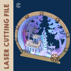 Christmas night ornaments lamp light style 4 laser cutting file