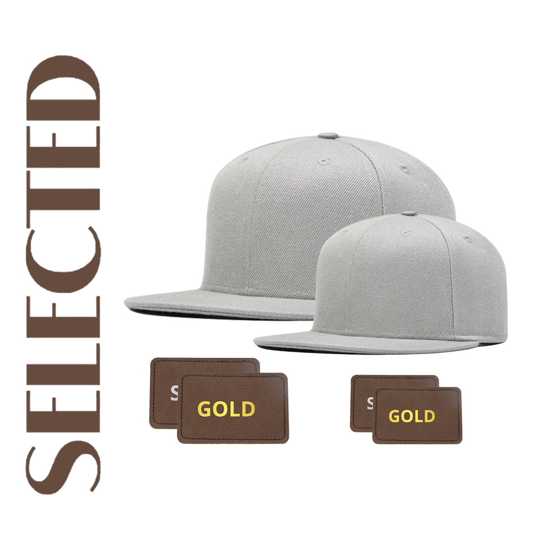 Creatorally 2pcs Personalized Father Son Hat Adjustable Flat Brim Cap with 4pcs Self-adhesive Hat Stickers