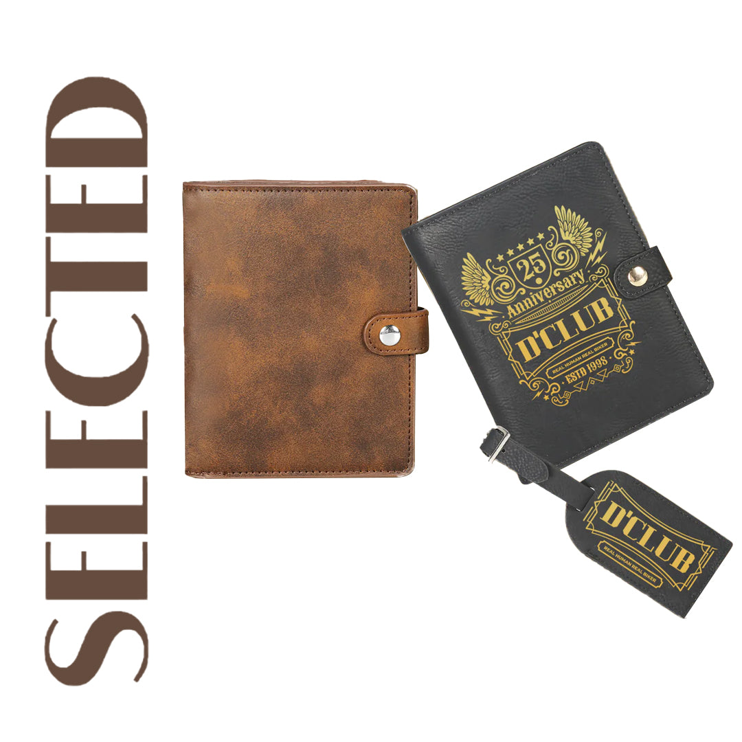 Creatorally Personalized Leather Passport Holder Travel Wallet and Luggage Tag Set for DIY Laser Engraving