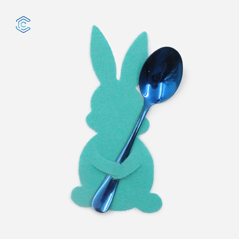 Easter Bunny Cutlery Bag Set table decorations Rabbit Shape Knife Forks Bag Silverware Pouch Pockets laser cutting file