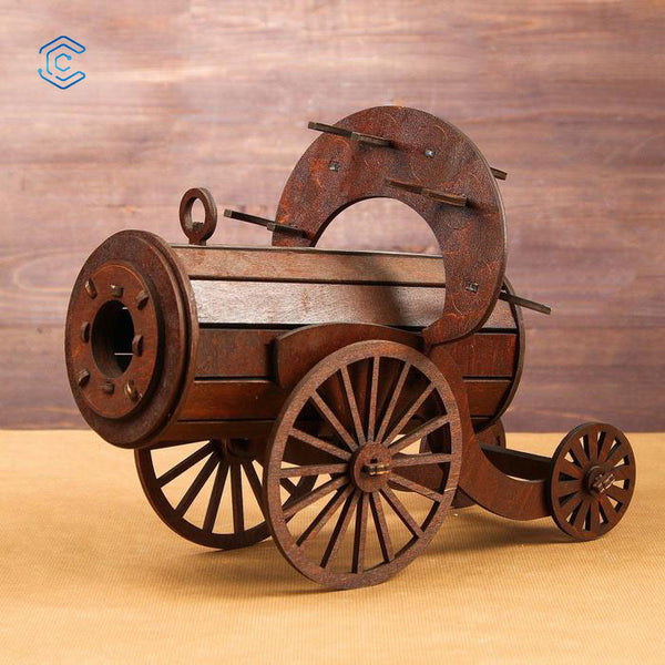 Cannon wine bottle rack laser cutting file