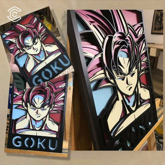 Multi-layer Dragon Ball GOKU wall decoration laser cutting file