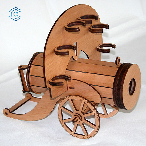 Cannon wine bottle rack laser cutting file