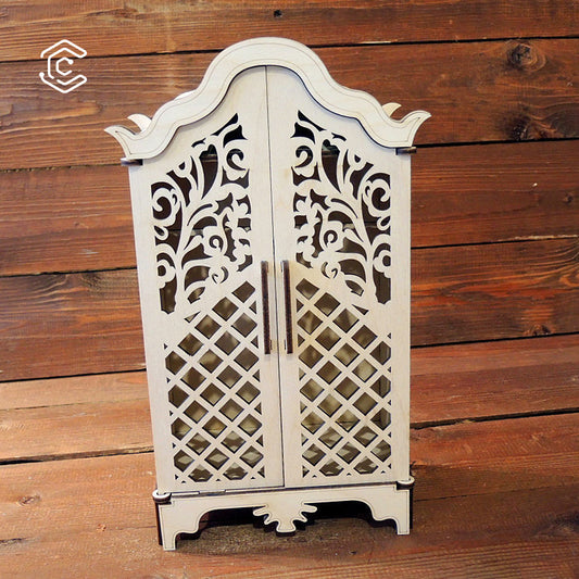 Wardrobe 3D puzzle laser cutting file