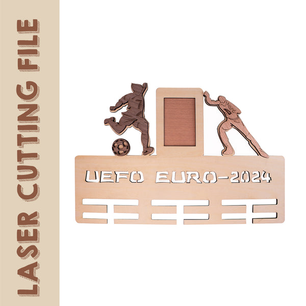 UEFA Euro 2024 Photo Frame & Medal Hanger Laser Cutting File - DIY Craft for Football Enthusiasts