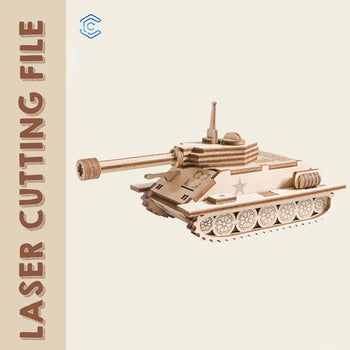 Tiger tank 3D puzzle desktop laser cutter laser cut svg