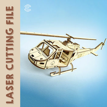 Helicopter laser cutting file laser cut svg