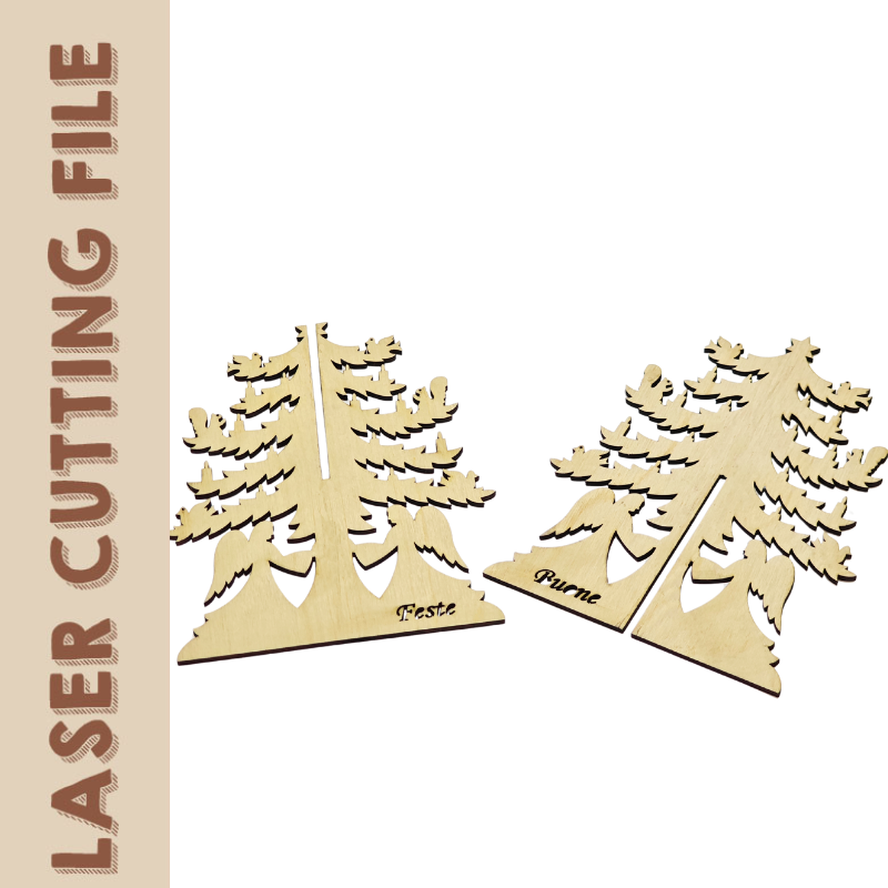 Christmas Tree Desktop Ornament Laser Cutting File - DIY Holiday Decor