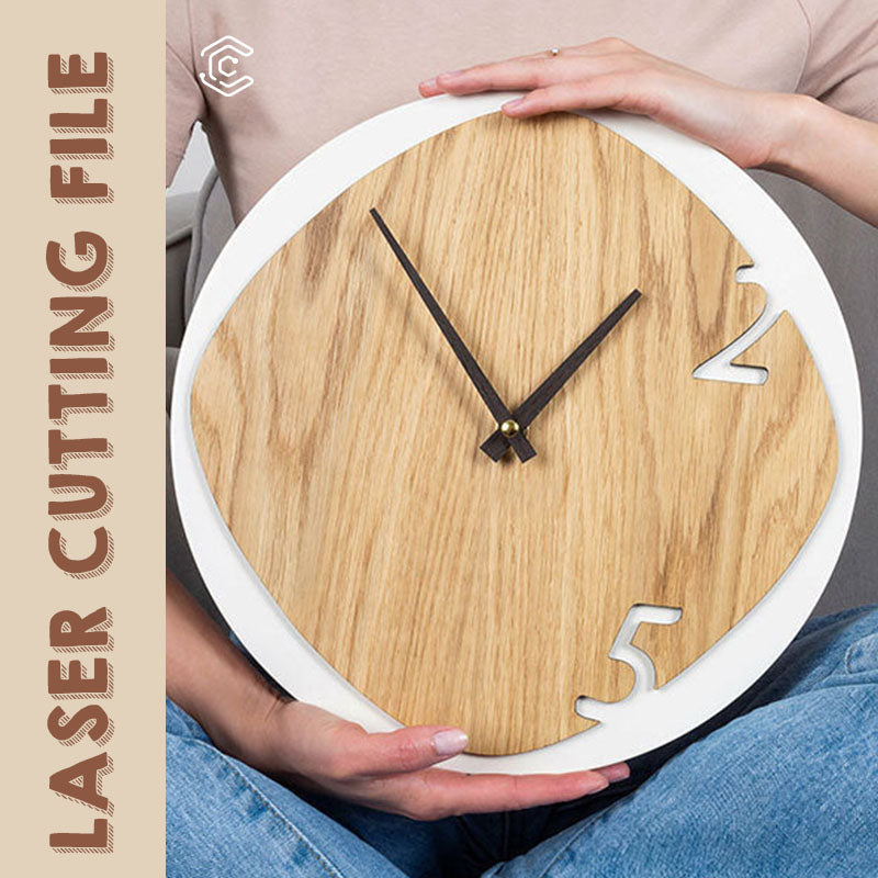 Simple style clock laser cutting file laser svg files