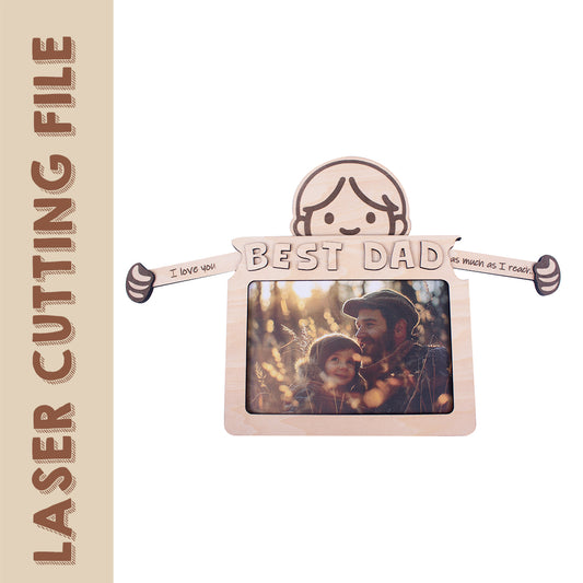 Father's Day Photo Frame Laser Cutting File - DIY Craft for Cherished Memories by Creatorally