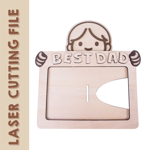Father's Day Photo Frame Laser Cutting File - DIY Craft for Cherished Memories