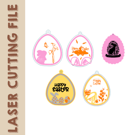 Laser-cut Easter decorations – digital file for Glowforge and Cricut