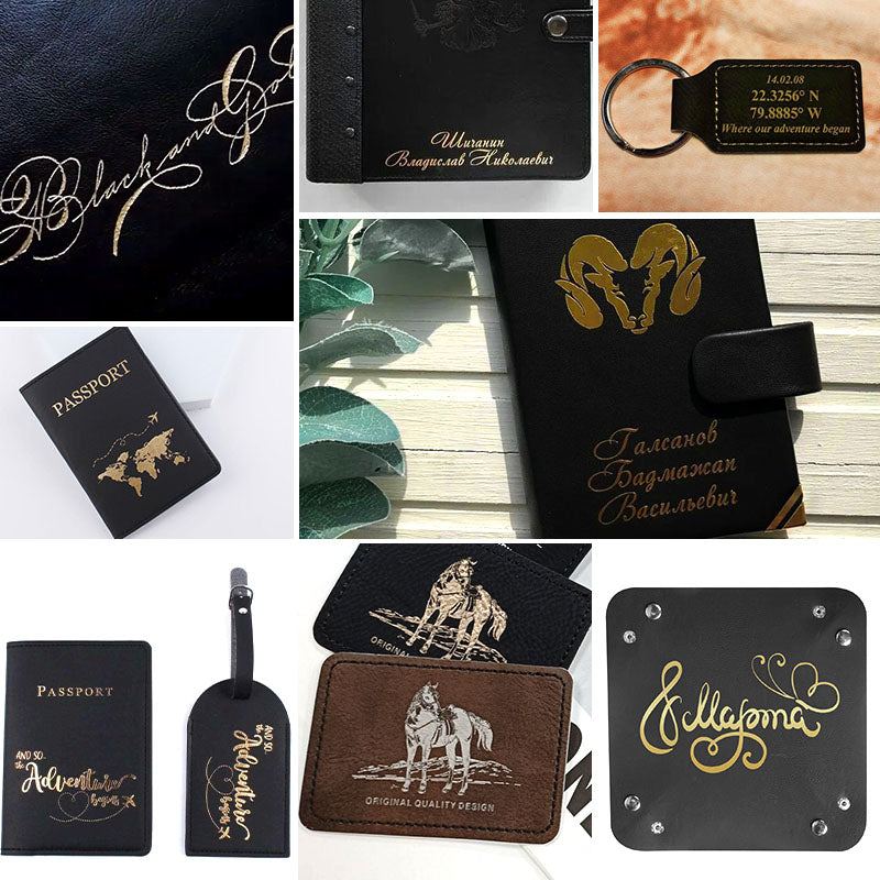 4 Packs Laser engraved Two-Tone leather sheets  10" x 12"