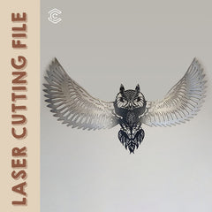 Flying owl wall hanging laser cutting file