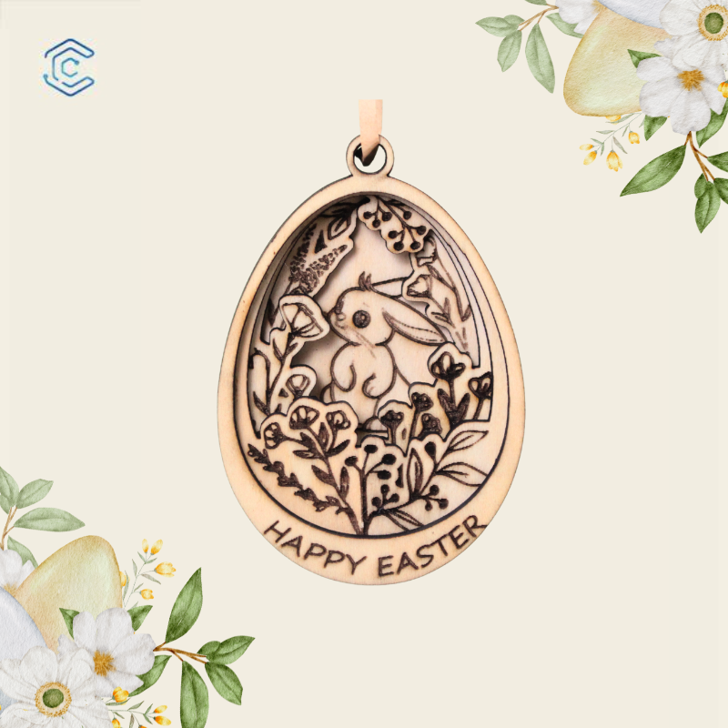 Easter 4 Style multi-layer egg bunny rabbit hanging decor laser cutting file