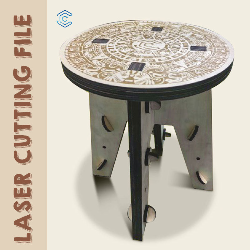 Totem pattern stool laser cutting file home laser cutter