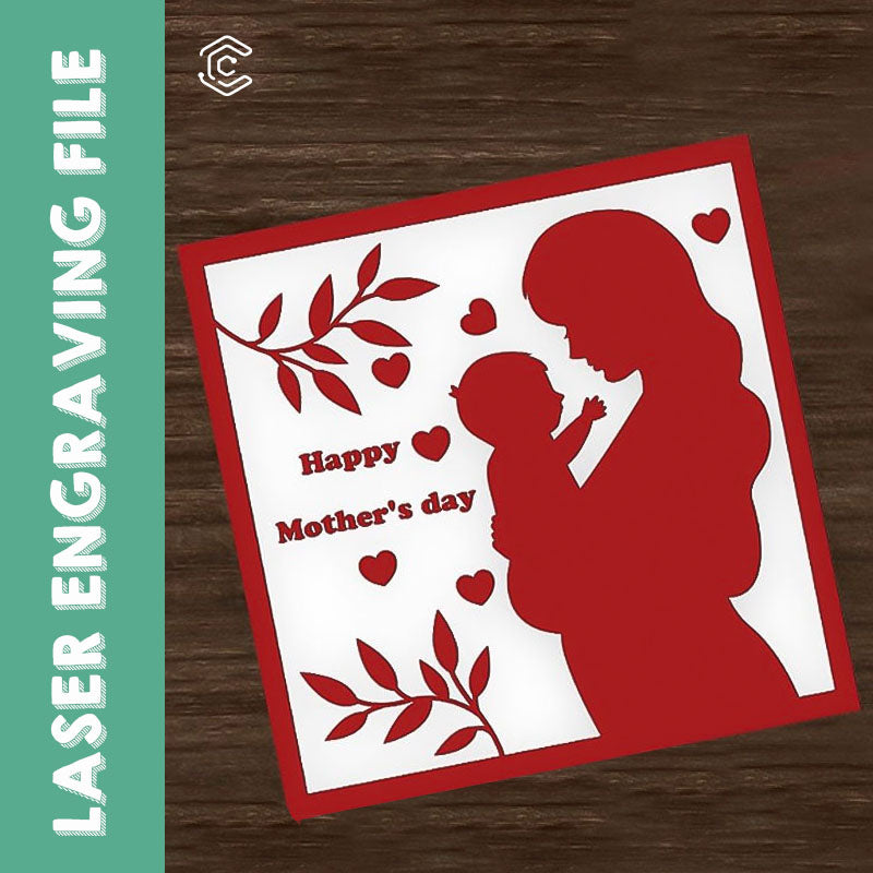 Mother's day gift card engraving laser file svg files for laser engraving