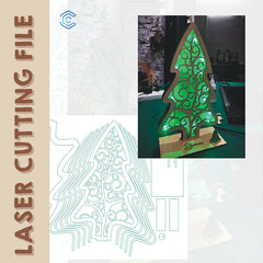 Christmas tree lightbox style 2 laser cutting file