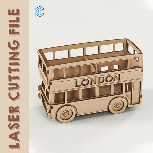 London double decker bus laser wood cutter cutting files