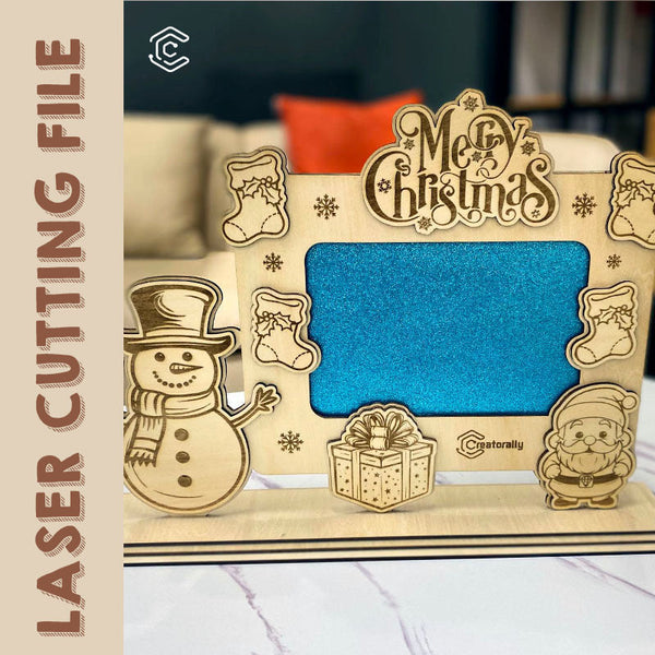 Christmas Magic: 7-Inch Photo-Fit Desktop Frame svg files for laser cutting