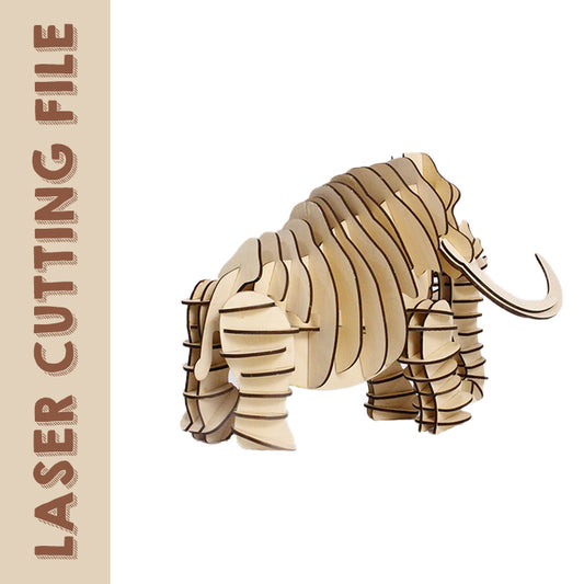 Mammoth 3D Puzzle - Educational DIY Craft Kit Laser Cutting File