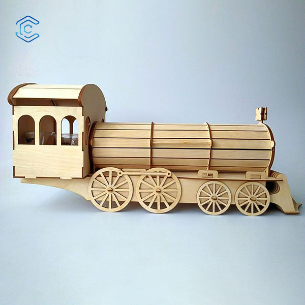 Steam locomotive 3D puzzle laser cutting file