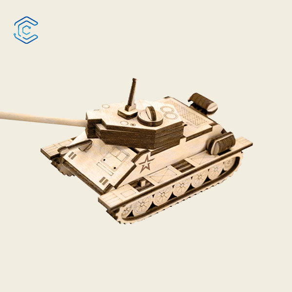 Tiger tank 3D puzzle laser cutting file – Creatorally
