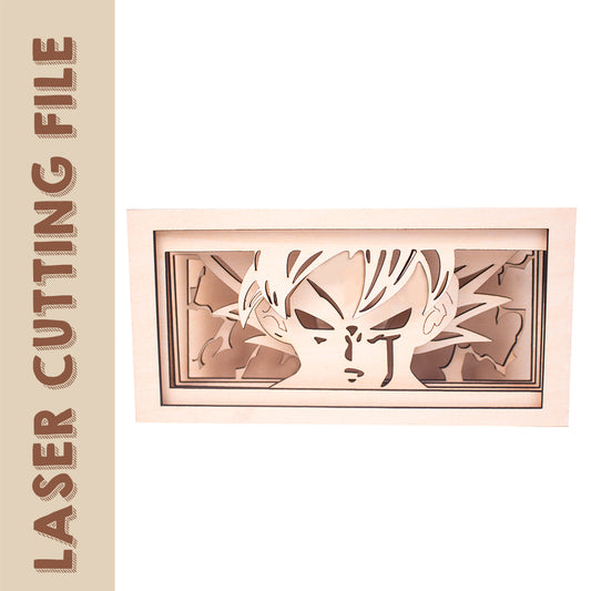 Dragon Ball Goku Multi-Layer Light Box Laser Cutting File - DIY Craft for Anime Fans