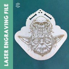 Arquivo de gravação a laser de ornamentos do Mestre Yoda