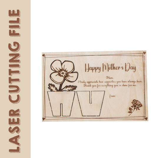 Mother's Day Pop Up Card Laser Cutting File - DIY Craft for Heartfelt Greetings
