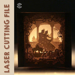 Valentinstag Cinderella Leuchtkasten Laserschneidedatei