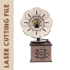 [Includes Tutorial Video for Assembly]Retro Gramophone 3D puzzle Laser Cutting File - DIY Craft for Vintage Music Lovers