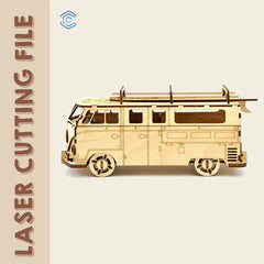 Retro-Bus 3D-Puzzle-Laserschneidedatei