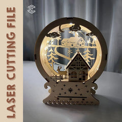 Christmas night ornaments lamp light style 2 laser cutting file