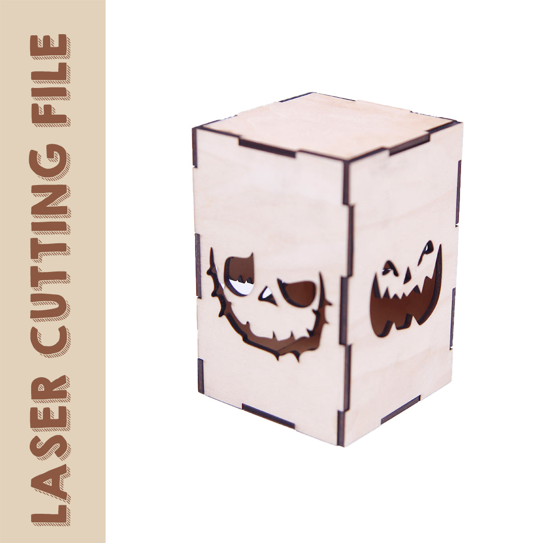 Halloween 5-Design Wooden Lantern 3D Puzzle Laser Cutting File Bundle - DIY Spooky Lantern Decor