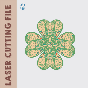 ST. PATRICK'S DAY Paddy's Day mandala style four-leaf clover laser cutting file