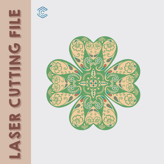 ST. PATRICK'S DAY Paddy's Day mandala style four-leaf clover laser cutting file