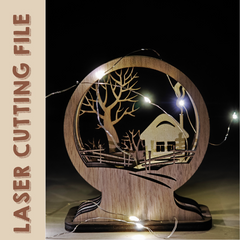 Mehrschichtige Dorf-Laserschneidedatei - DIY Charmantes Dekor