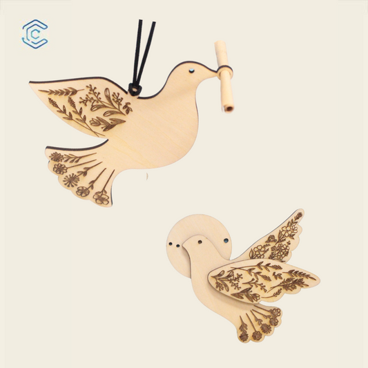 2 Style dove cash gift holder hanging laser cutting file