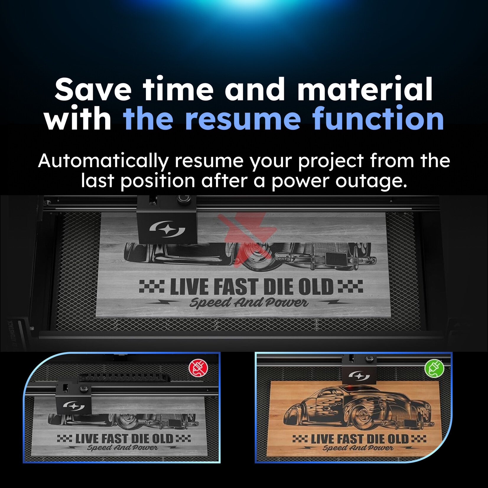 Limited availability - AtomStack Hurricane CO₂ Laser Cutter (K60)