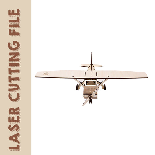 Wooden Cessna Airplane 3D Puzzle Glider - DIY Craft Kit laser cutting file