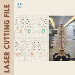 Pattern christmas tree laser cutting file