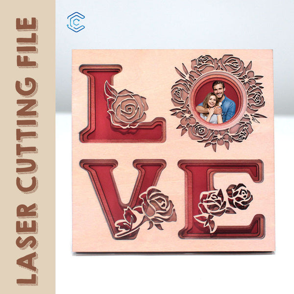 Valentine's Day photo frame laser cutting file svg files for laser cutting