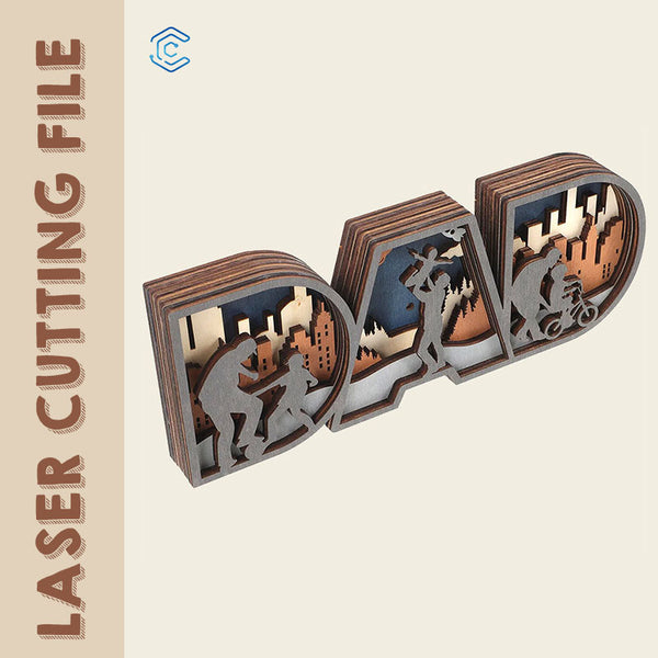 Multilayer Standing Father's day gift laser cutting file laser wood cutter and engraver
