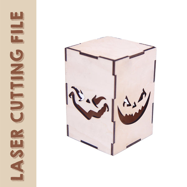 Halloween 5-Design Wooden Lantern 3D Puzzle Laser Cutting File Bundle - DIY Spooky Lantern Decor