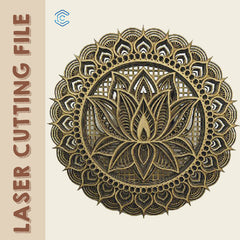 Mandala lotus wall hanging laser cutting file