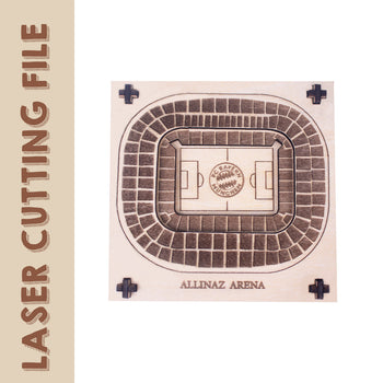 European Cup Allianz Arena Football Stadium Coaster Laser Cutting File - DIY Craft for FC Bayern München  Fans